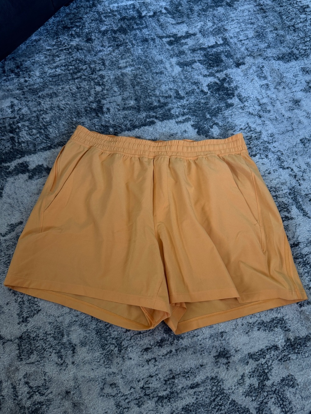 Lululemon Pace Breaker 5 Inch Inseam Linerless Orange Shorts